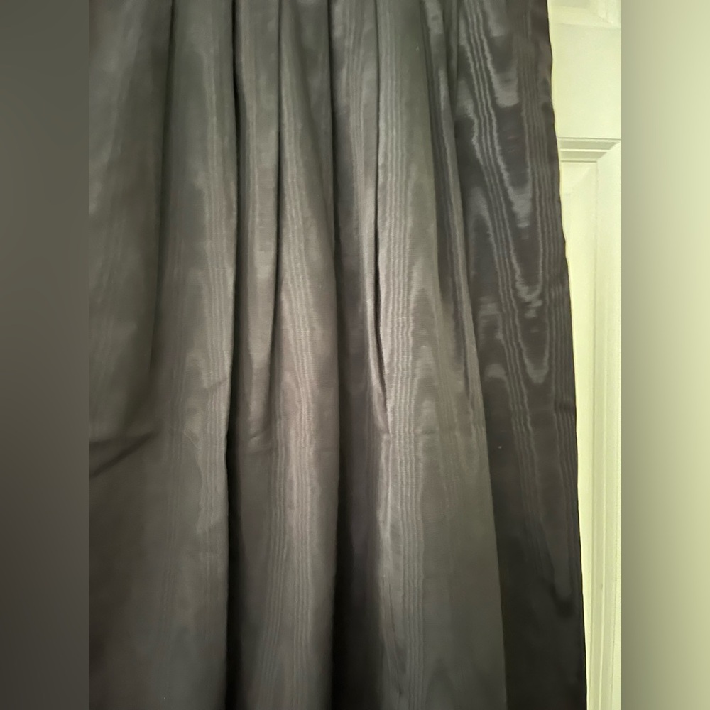 Women's Black Moire Fabric Maxi Skirt - Picture 5 of 9